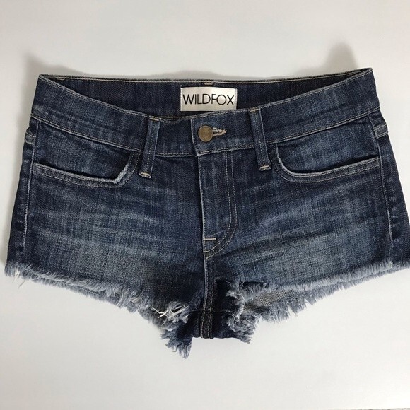 Wildfox Cut-off Jean Shorts- Fringe Ends- Size 24- Great Condition!!! - Picture 1 of 6